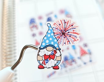 4th of July Gnome Planner Stickers