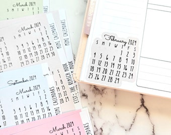 Mini Calendars | Year at a glance | Planner Stickers