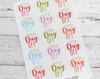 Day Off planner stickers confetti- 0034 - Gift for her - Daily Planner - Work Planner - Happy Planner - work