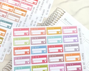 Bill Due Planner Stickers - Colorful Finance Reminders