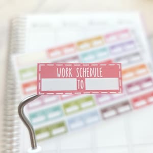 Work Schedule Planner Stickers | Work Shift Planner Stickers | Work Hours Planner Stickers | Employee Planner Stickers image 1