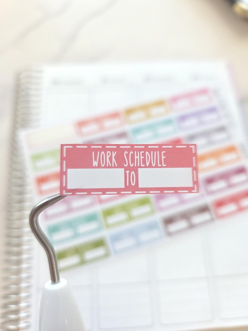 Work Schedule Planner Stickers | Work Shift Planner Stickers | Work Hours Planner Stickers | Employee Planner Stickers image 1