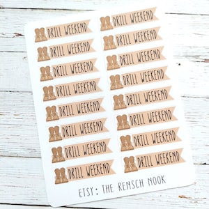 Drill Weekend Flag Planner Stickers - 0040 - Gift for her - Daily Planner - Happy Planner - Military Spouse - Milso