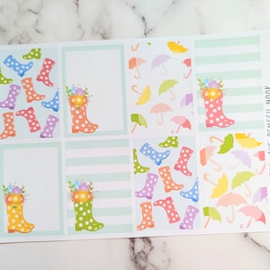 Rain Boot Planner Stickers Full Box - HS41 - Erin Condren - Happy Planner - Plum paper - Life planner - gift for her April