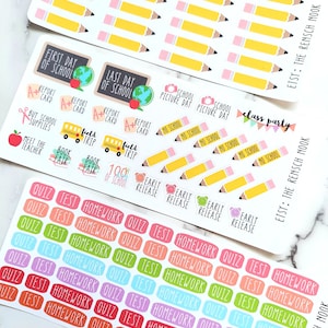 Back to school bundle planner stickers - HS58 - Erin Condren - Happy Planner - gift