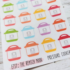 Pressure Cooker Planner Stickers - 0135 - grocery shopping - meal planning - Happy Planner - Daily Planner - Gift for her