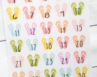 Planner sticker, Flip Flop Date Cover - DC006 - Gift for Her - Daily Planner - Summer Date Covers  - mothers day gift -