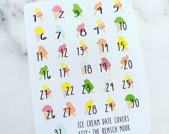 Planner Sticker, Ice Cream Date Covers - DC014 - Gift for her - Daily Planner - Happy Planner - Christmas gift popsicle
