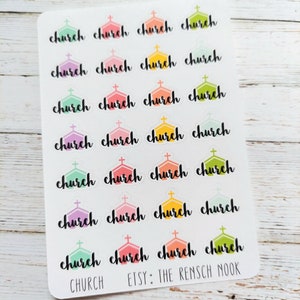 Church planner stickers - 0047 - Happy Planner - Life planner - Religious - Church - Christmas gift for her, daily