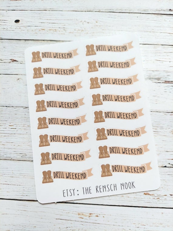 Drill Weekend Banner Planner Stickers | National Guard Planner | Reserve Planner Stickers | Military Life | Drill Weekend Reminder