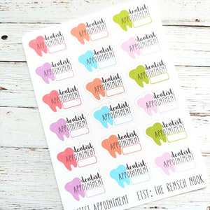 Dentist Appointment planner stickers - 0017 - Happy Planner - Mothers day - organize