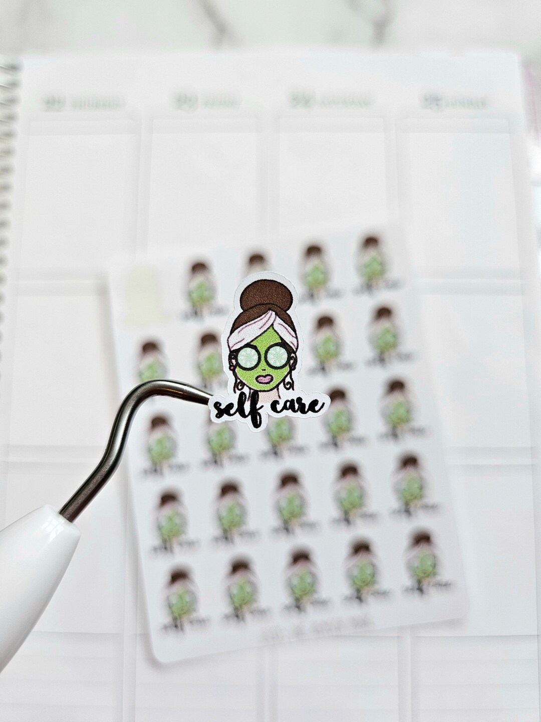 Self Care Planner Stickers | Relax | Me Time | Face Mask - Etsy