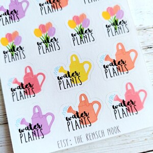 Water Plants Planner Sticker | Plant Care Reminder Sticker | Watering Can Sticker | Houseplant Planner Sticker image 2