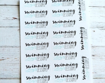 Swimming Lessons Planner Sticker | Swim Lesson Sticker | Swim Class Planner | Kids Activity Planner Sticker