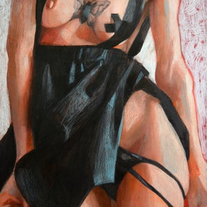 Arte erotica su tela su cartone, pittura a olio, arte per adulti ...