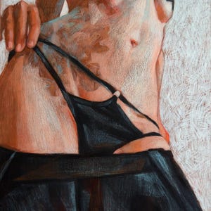 Arte erotica su tela su cartone, pittura a olio, arte per adulti ...