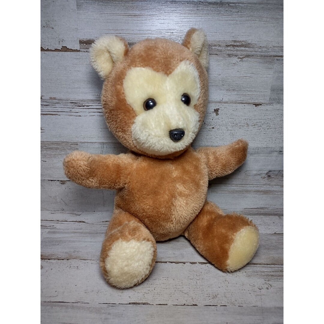 Vintage Dakin Brown Tan Teddy Bear Plush Stuffed Animal No Mouth 1979 ...