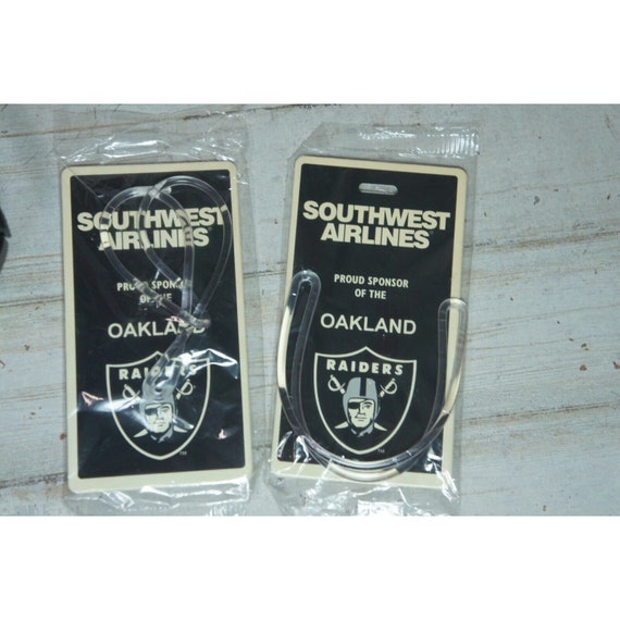 Vtg 90s Oakland Raiders Lot Southwest Luggage Tag… - image 2