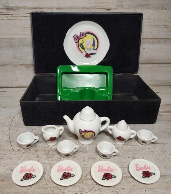 Vintage Chilton Toys Barbie Solo in the Spotlight Porcelain Tea Set W Box Rose Etsy