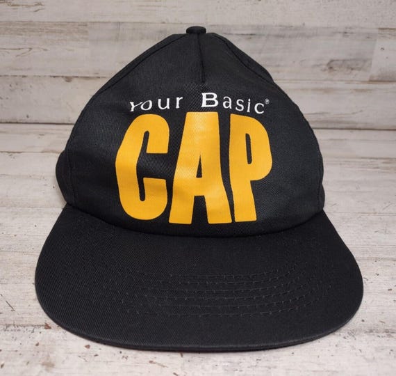 Vintage Your Basic Cap Snapback Baseball Hat Blac… - image 1