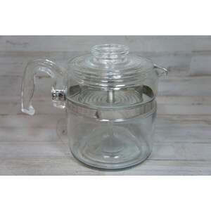 Vintage PYREX 7756 Flameware Glass Coffee Percolator Pot 6 Cup Maker