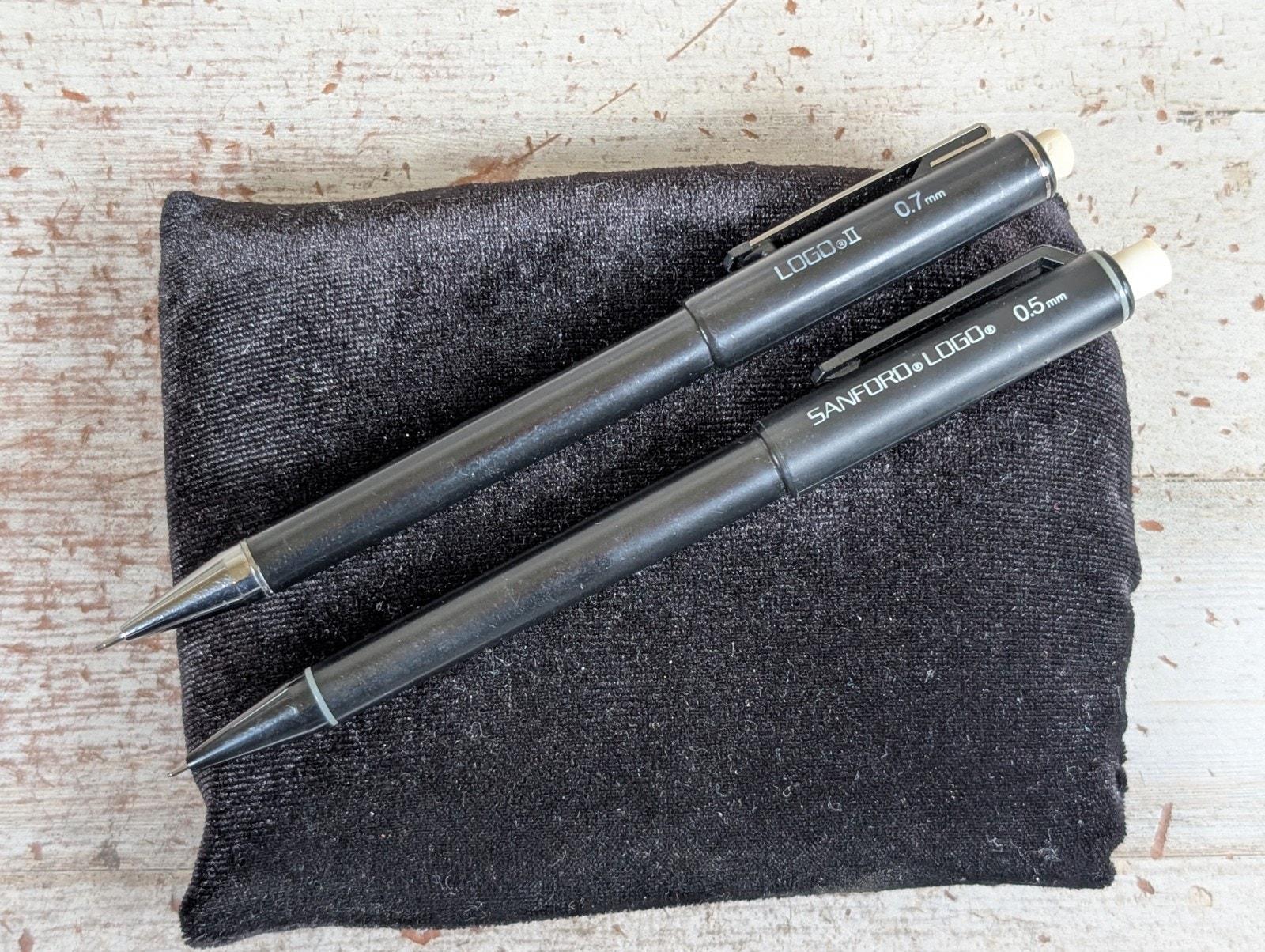 Vtg Sanford Logo I and II 0.5mm Black Mechanical Pencil Japan