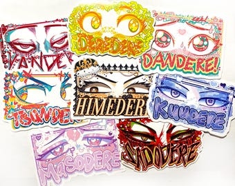 Anime Eye vinyl decal stickers Yandere Tsundere Sadodere Deredere Masodere Himedere Kuudere Dandere cute girl aesthetic