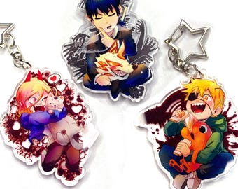 Cute Devil Characters keychains kawaii fox cat dog