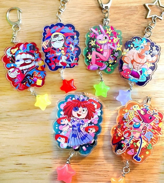 TADC keychains + STICKERS Amazing Digital Circus Fan-made acrylic charms Pomni Ragatha Jax Caine Kinger Zooble anime chibi