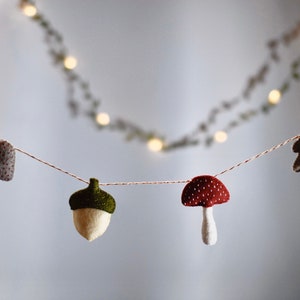 Bunting, Toadstool, felt decoration, woodland bunting, nursery decor, decorations, garland, children’s room, decor