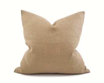 Various sizes heavyweight camel/mustard belgian linen pillow cover