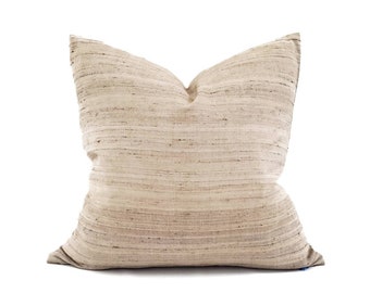 Various sizes beige melange Indian silk pillow cover