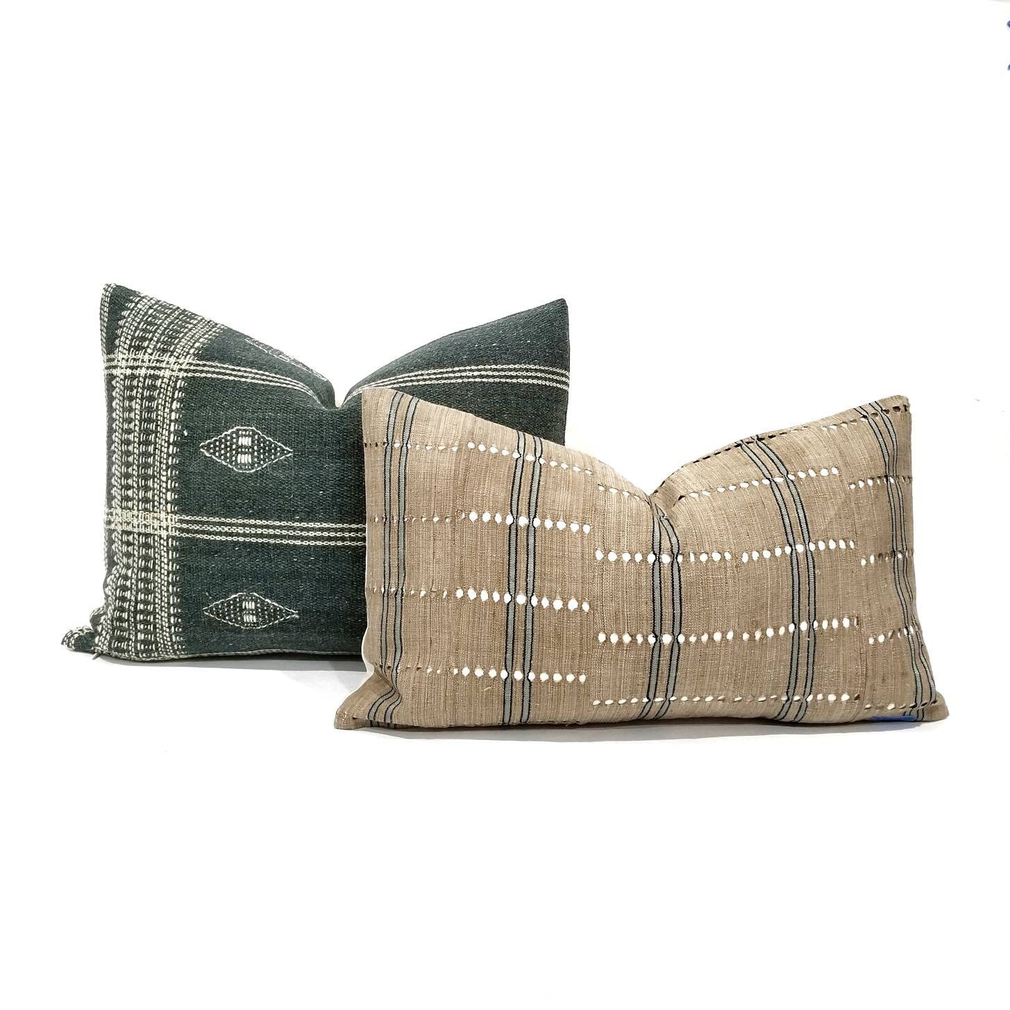 15×20 greenish grey indian wool pillow cover