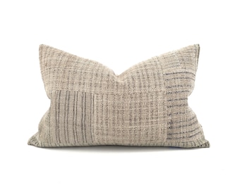 13"×20" patchwork fireweed Chinese hemp linen pillow cover