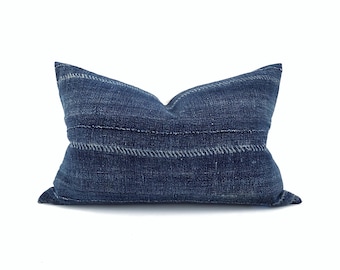 13"×20" indigo mudcloth pillow cover