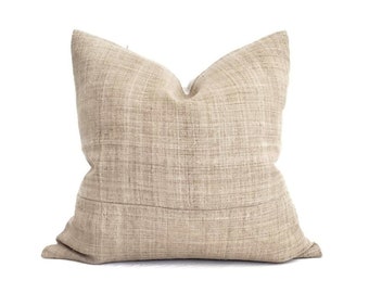 20"& 22" sand hemp linen Hmong pillow cover