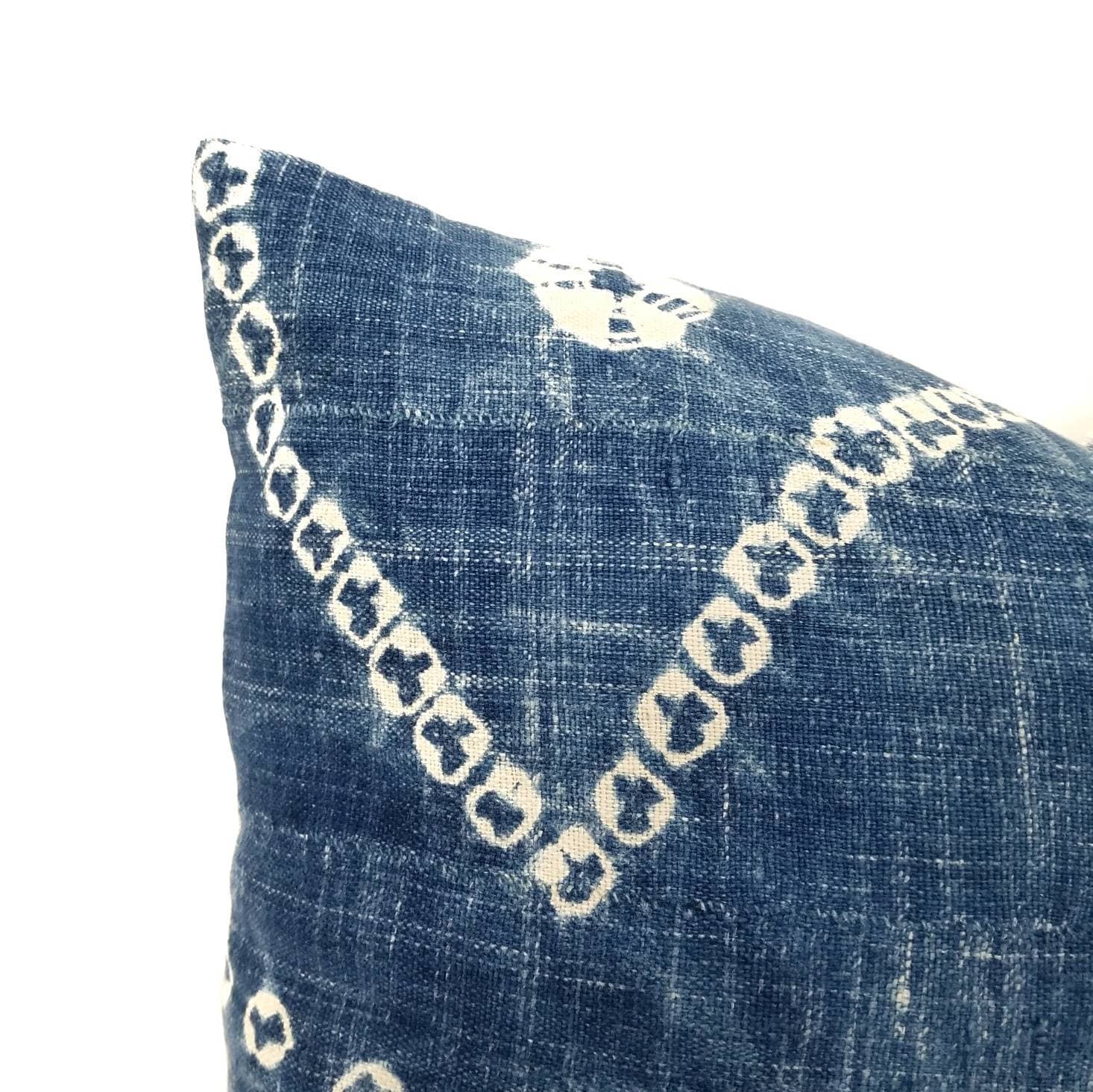 14x22 Indigo mudcloth pillow cover