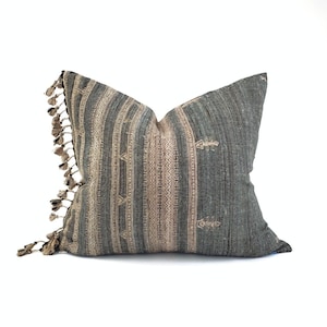 Indian silk pillow, various sizes tassels on side green Indian silk embroidered pillow cover