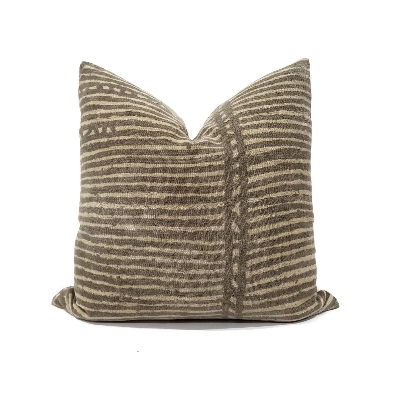 20 vintage brown stripe mudcloth pillow cover
