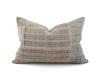 14"×20" patchwork fireweed Chinese hemp linen pillow cover