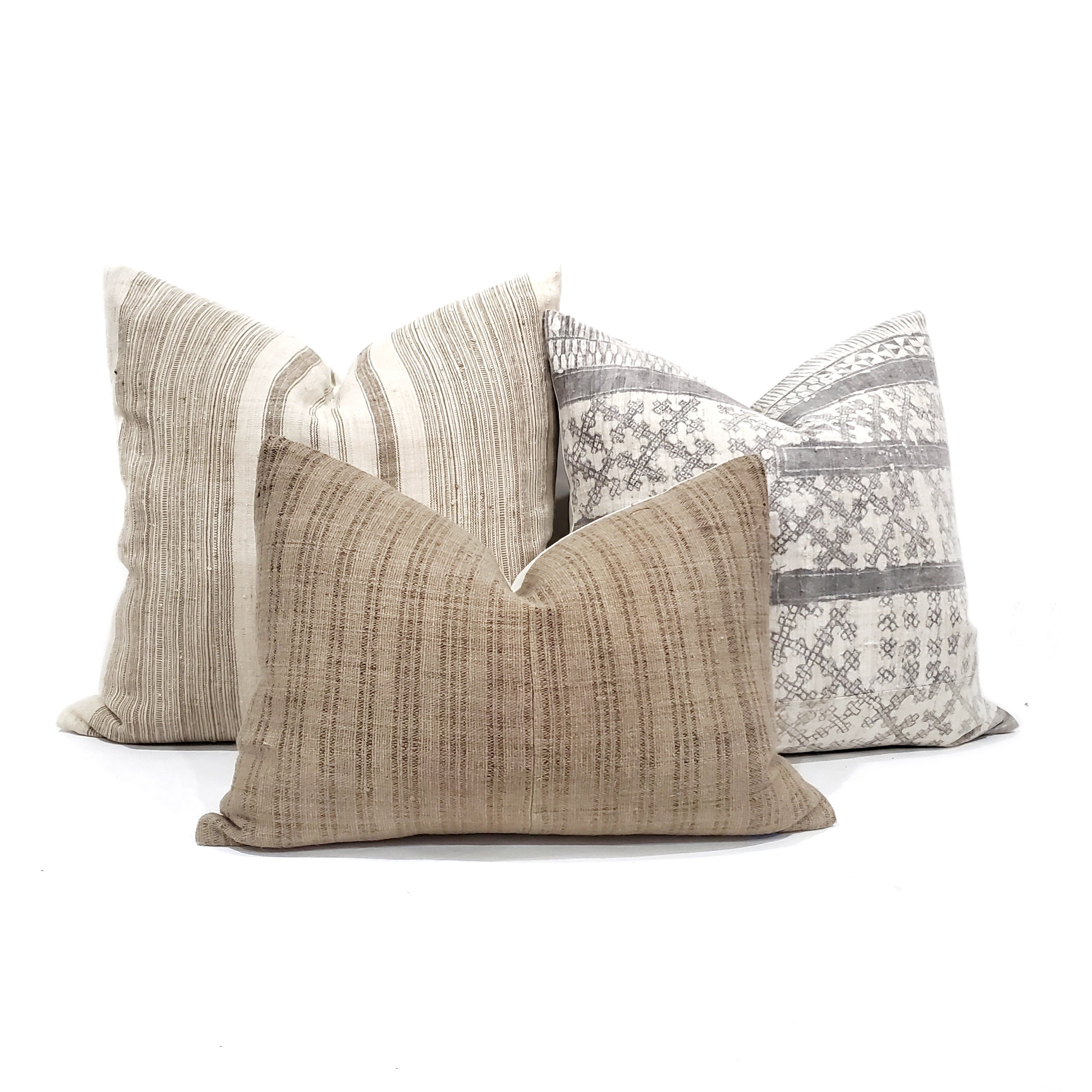 Chinese hemp pillow cover, 15×21 muted camel/khaki fireweed Chinese