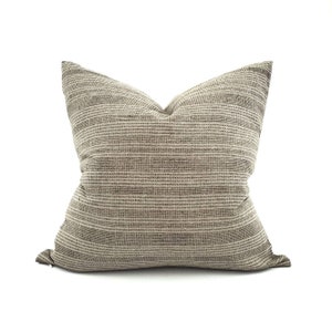 Hmong stripe pillow, various sizes muted olive stitched stripe cotton pillow cover