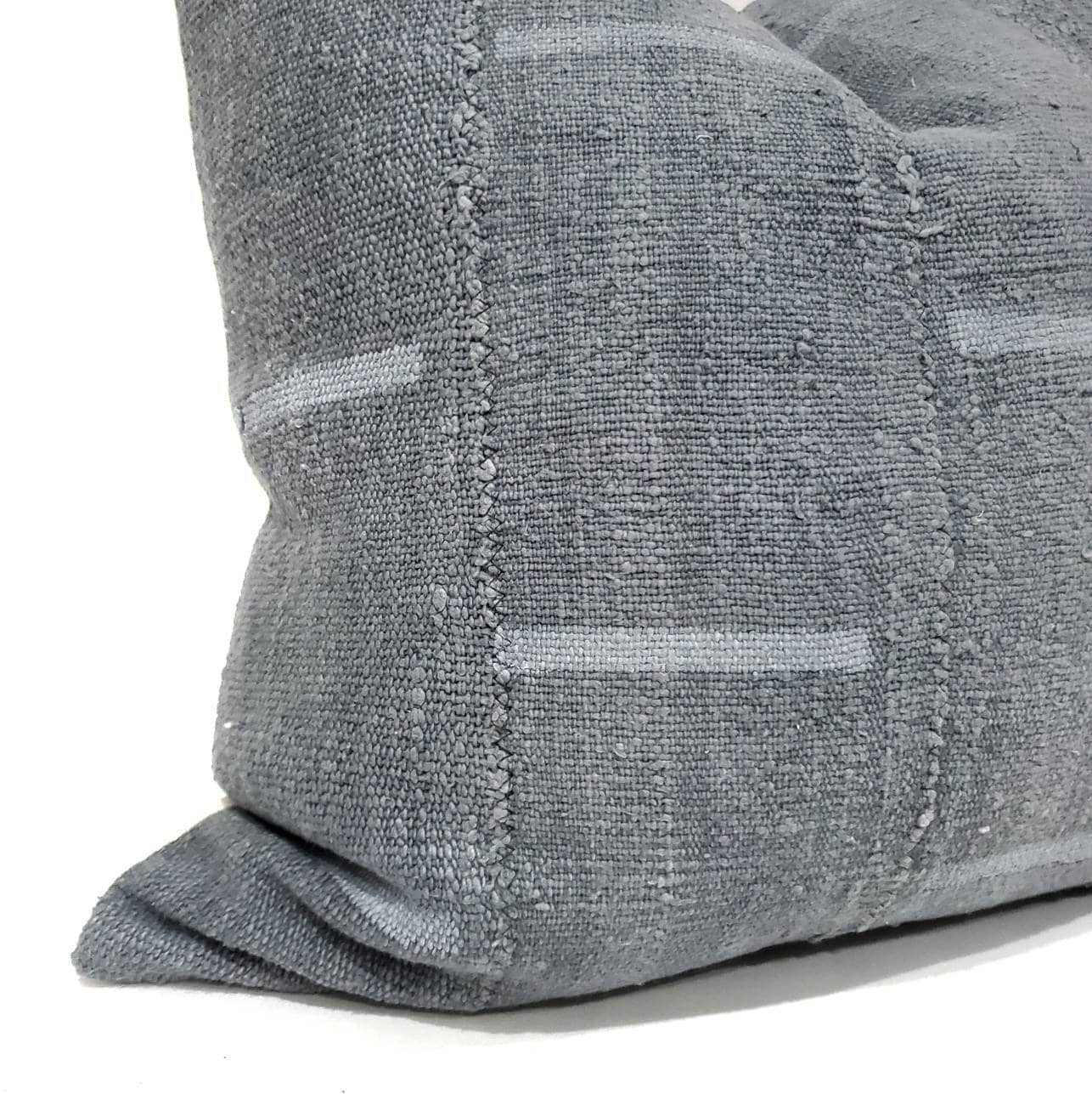 Various sizes slate grey lines print mudcloth pillow cover