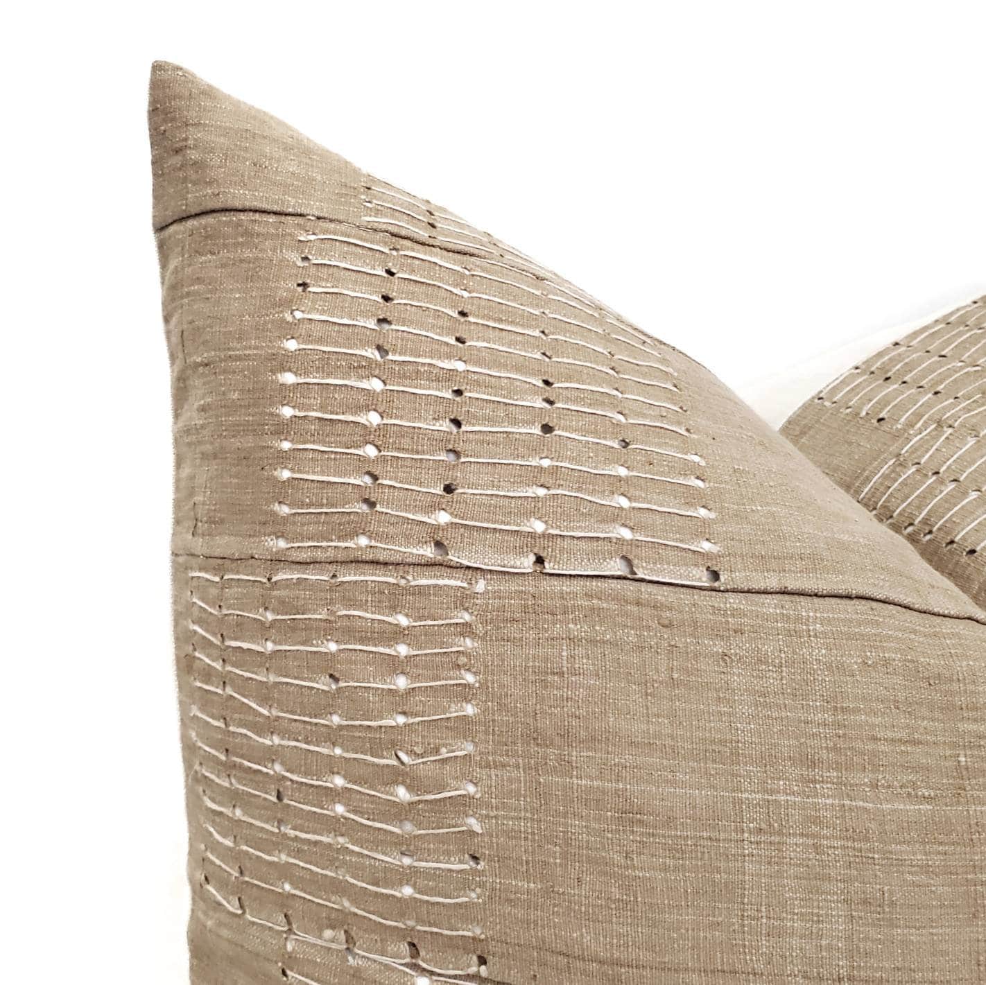 20 khaki Aso oke pillow cover