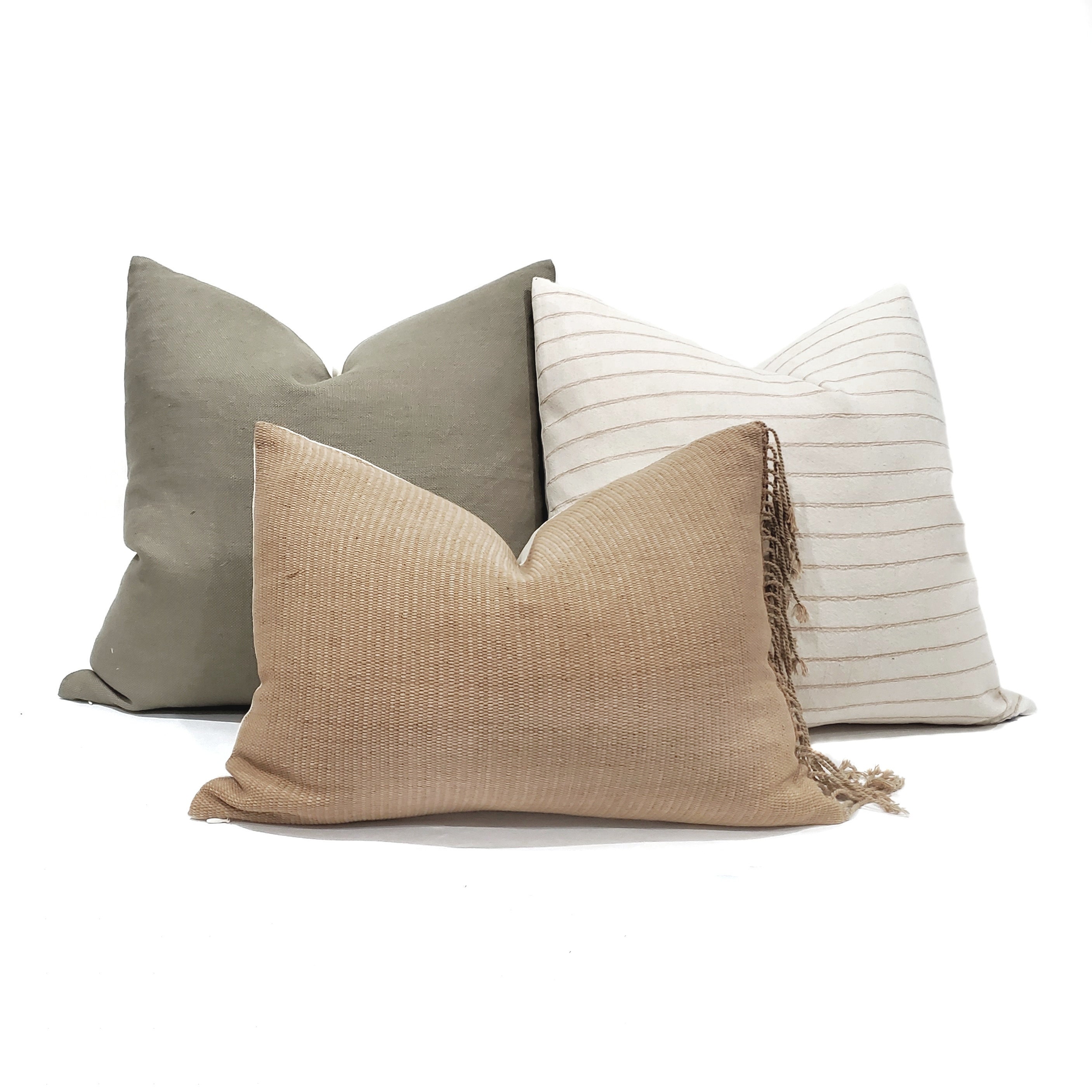 14x22 muted olive heavyweight washed belgian linen pillow cover