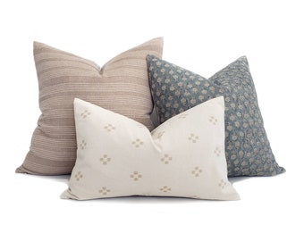 Pillow combo- teal/sand/cream pillow combo of 3 pillows