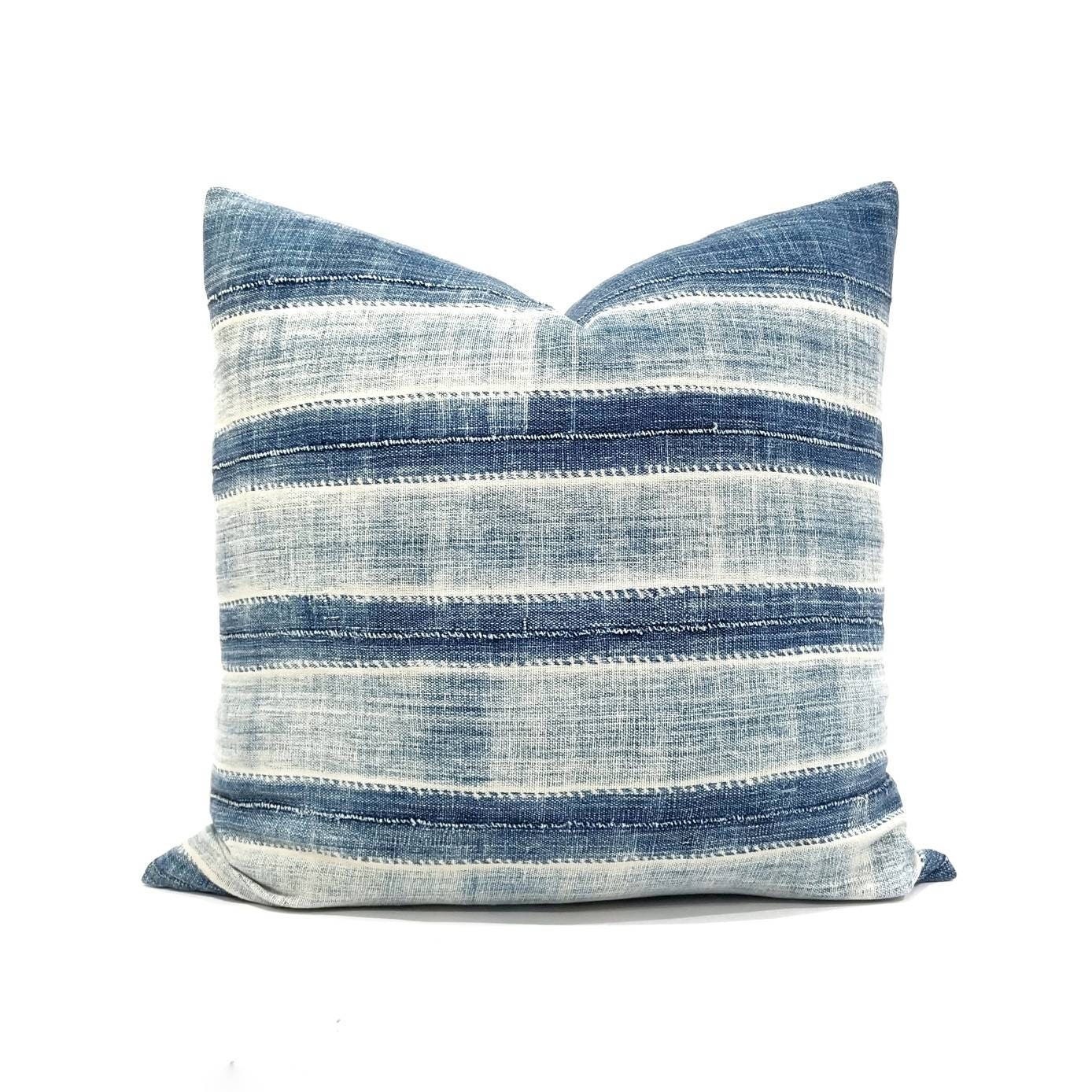 Indigo mudcloth pillow cover in various sizes