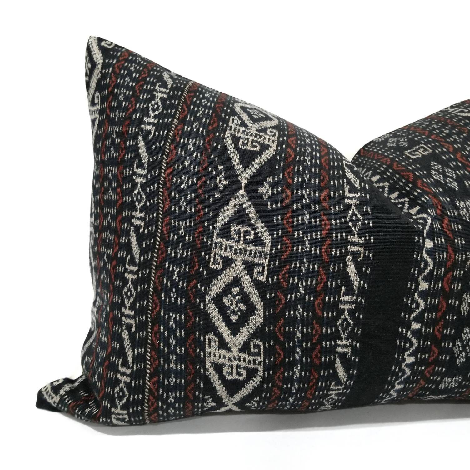 13×20 indigo ikat printed pillow cover