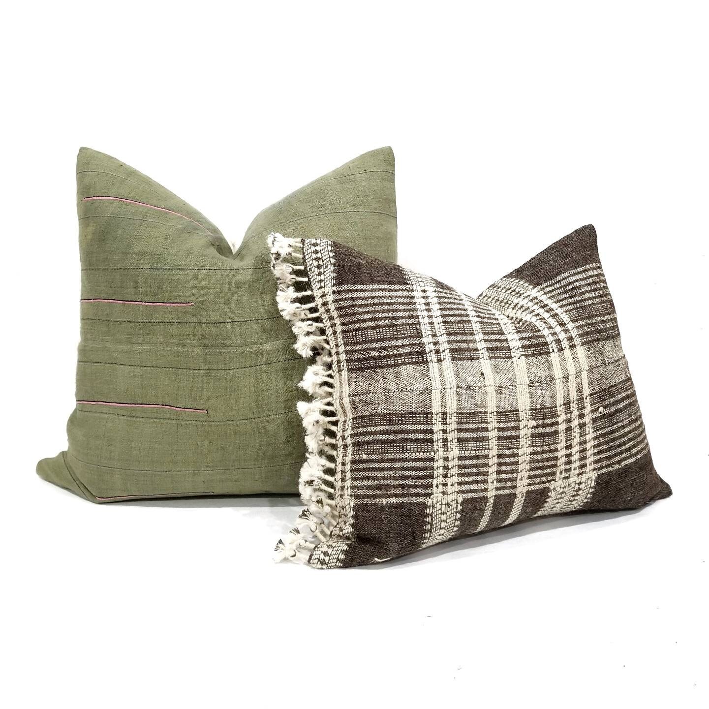 16×19 muted grayish brown indian wool pillow cover with fringe