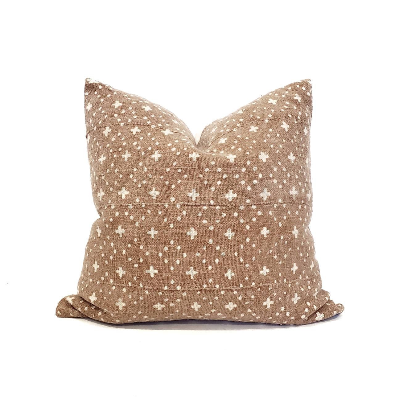 Various sizes faded terra cotta mudcloth pillow cover